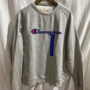 🏆CHAMPION Crewneck with Embroidered Logo. Large.